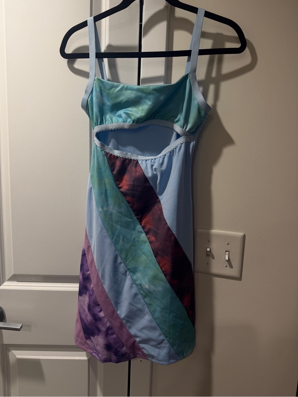 13 going on 30 Halloween costume | Light Blue Multi-Stripe Cutout Slip Dress